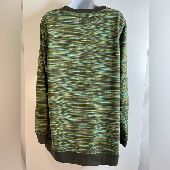 Lands' End Long Sleeve Sweatshirt Tunic Size 18/XL Tall Green Stripe - Picture 2 of 6